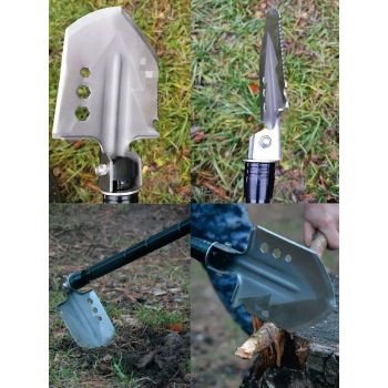 Лопата складная многофункциональная, с пилой, огнивом, ножом, и стеклобоем Multifunctional Shovel оптом